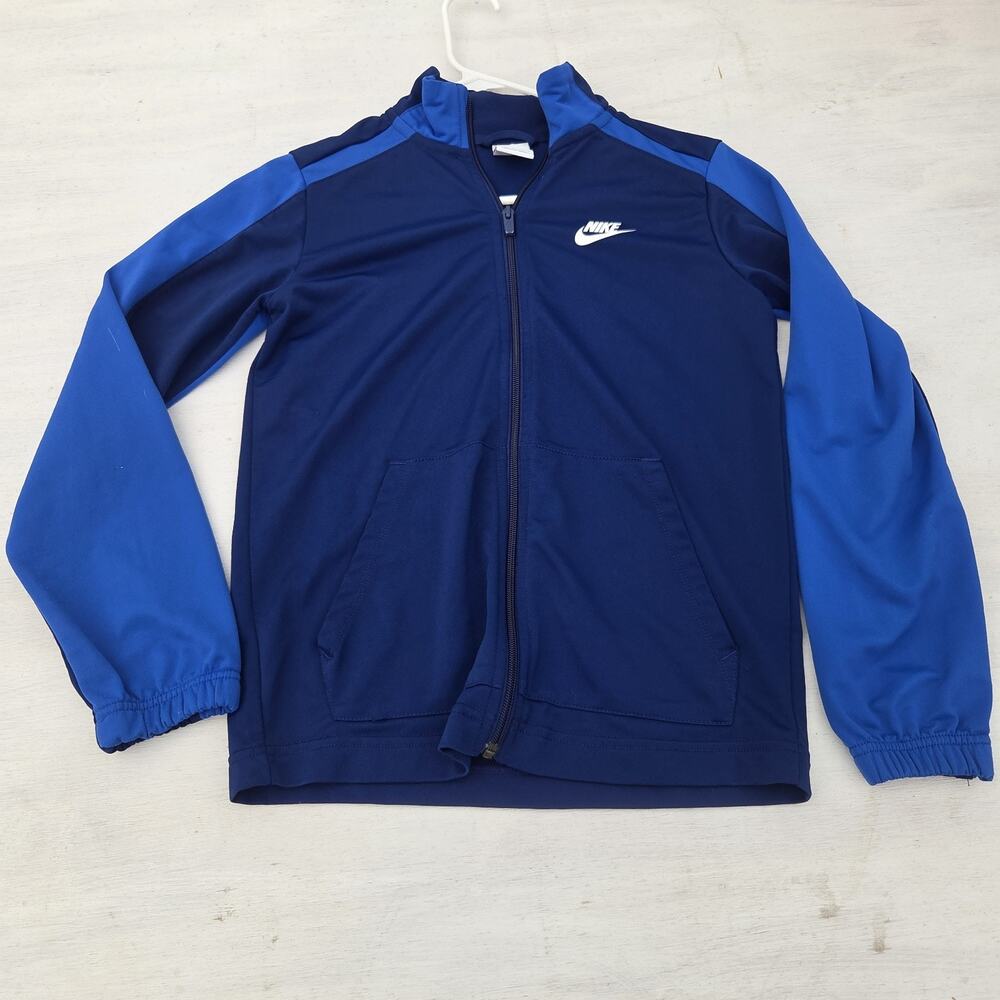 Vintage Nike Youth Large Blue Track Jacket Full Zip Y2K Double Sided Athletic